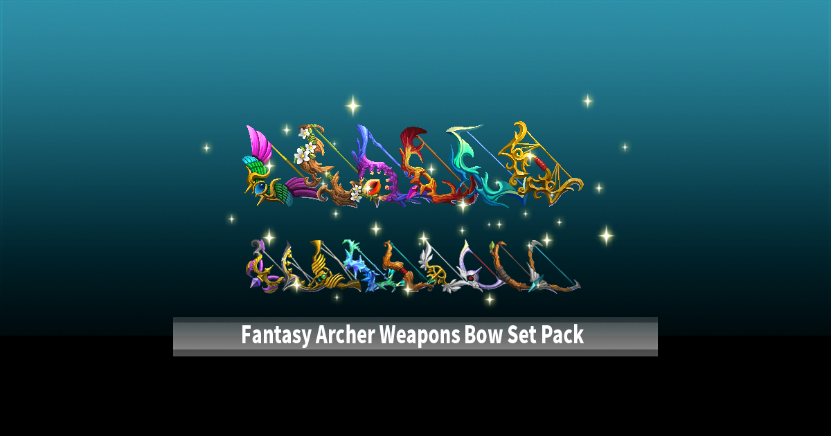 Unity Bow Sample Fantasy Archer Weapons Bow Set Pack | 2D Icons | Unity Asset Store