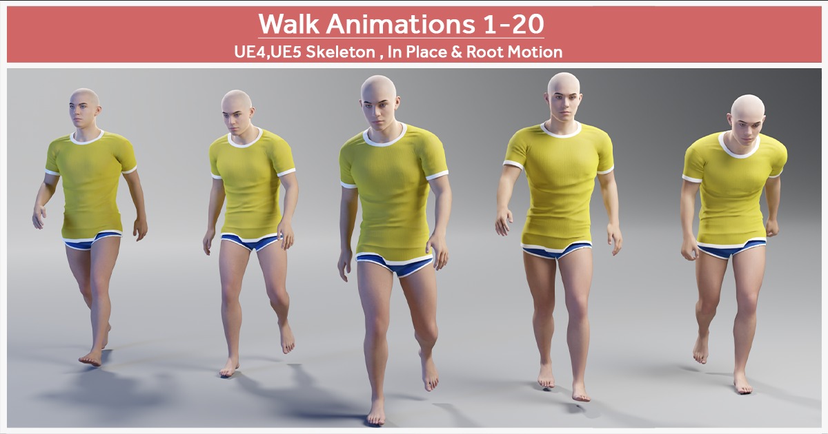 Walk Animations 1-20 | 3D Animations | Unity Asset Store