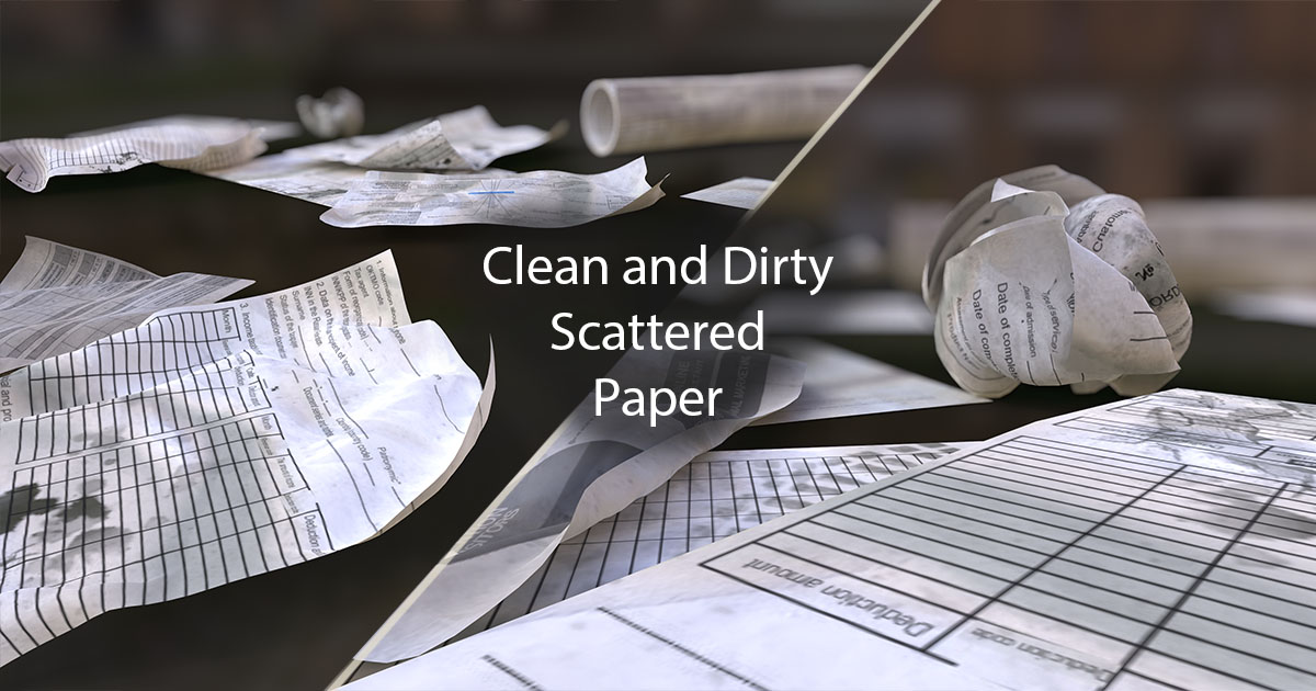 Scattered paper | 3D Props | Unity Asset Store