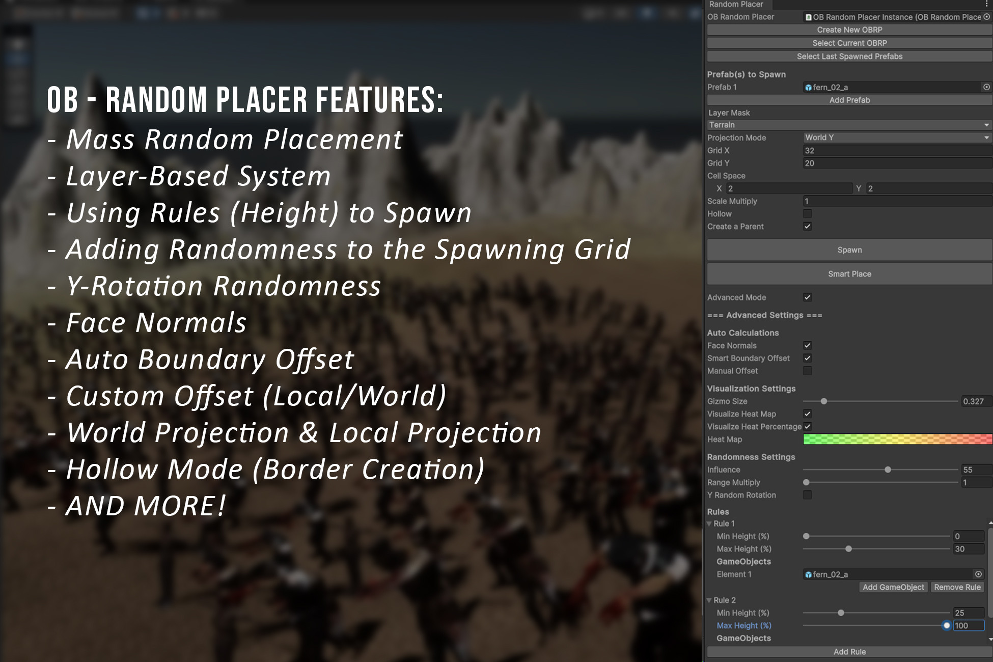 OB - Random Placer (Mass & Grid Placement) | Level Design | Unity Asset ...