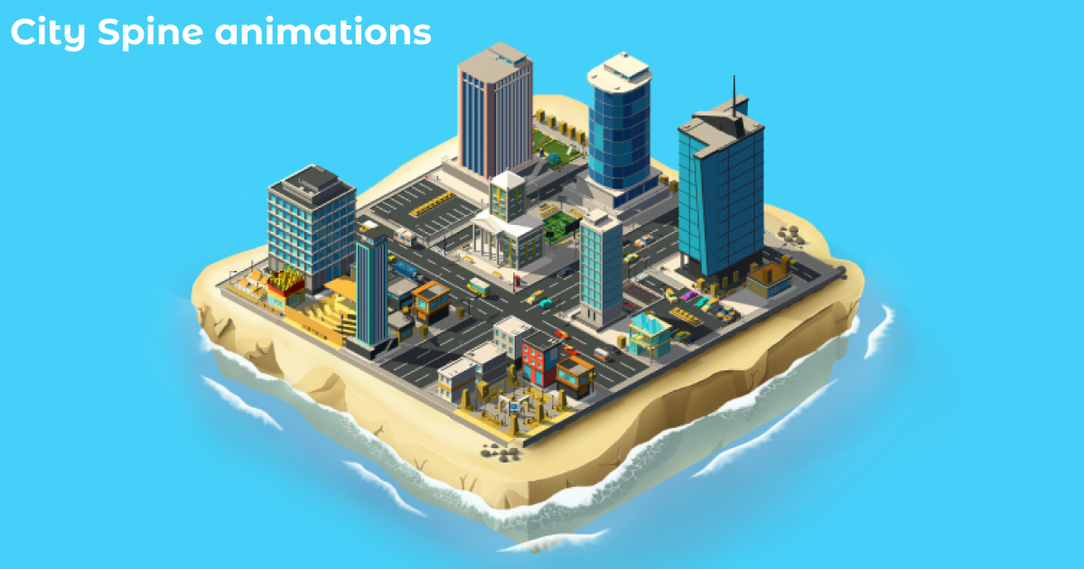 City Spine Animations | 2D Environments | Unity Asset Store