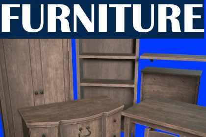 Wooden furniture pack. Realistic. PBR. 4K