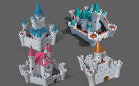 3d Fantasy Cartoon Castles set