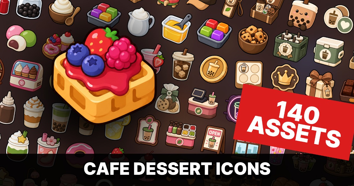 Bubble Tea Cafe Dessert Icons Pack for Cooking Simulation and Casual ...