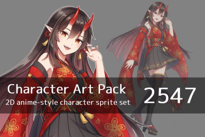 Anime Character Art Pack: 2547 - Image: Woman, yokai, ogre, dragonkin