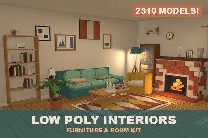 DOLLHOUSE - Modular Low Poly Interiors: Furniture & Room Kit