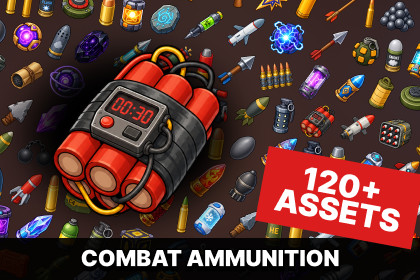 Ammunition Projectiles Rockets Explosives Bullets Combat Icons Pack