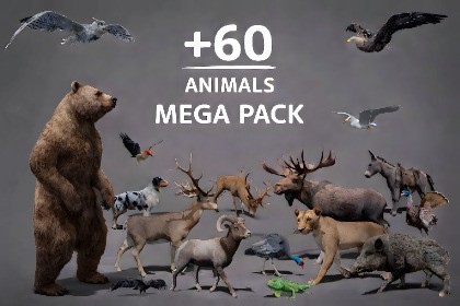 ULTIMATE 3D ANIMAL PACK | +60 MODELS
