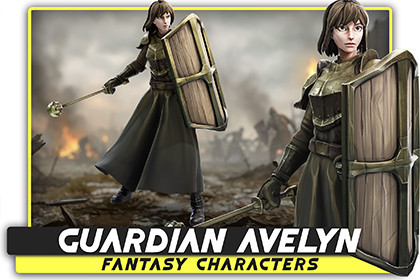 Shield Guardian Avelyn - Stylized Warrior Girl