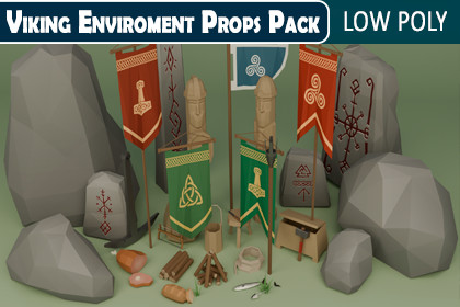 Viking Props Pack – Stylized Low Poly