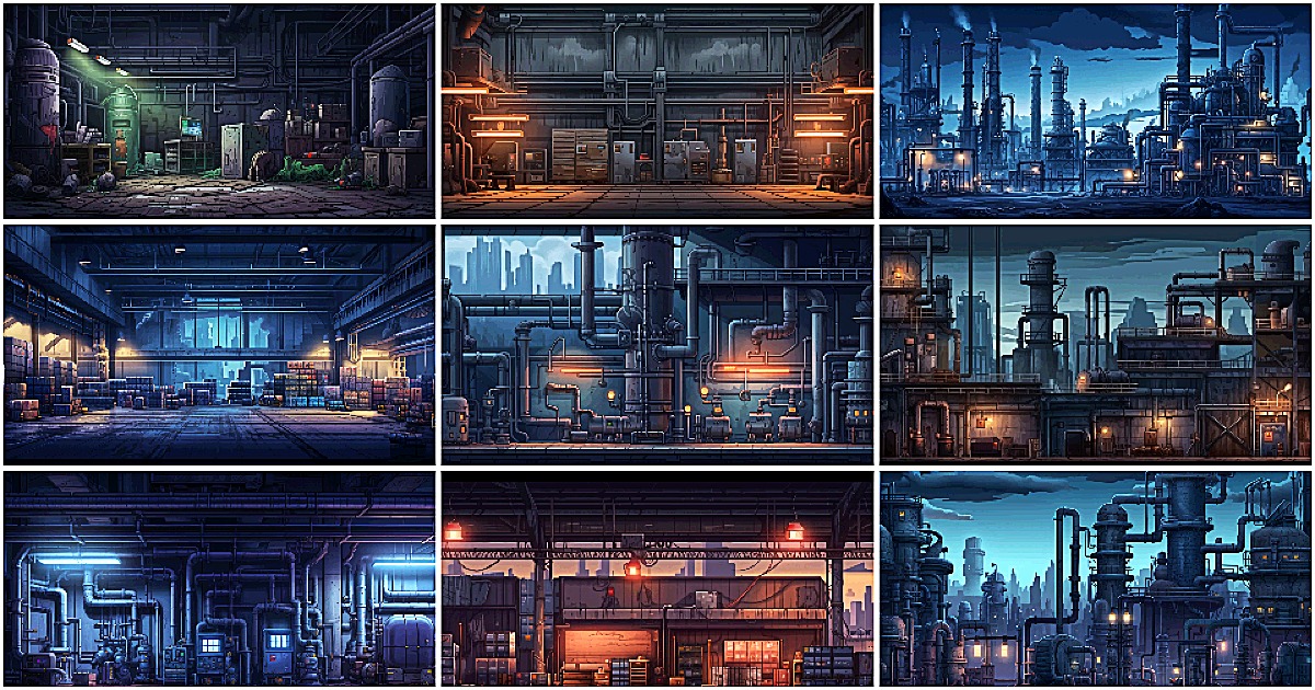 BACKGROUND - Pixel Industry 1 | 2D Environments | Unity Asset Store