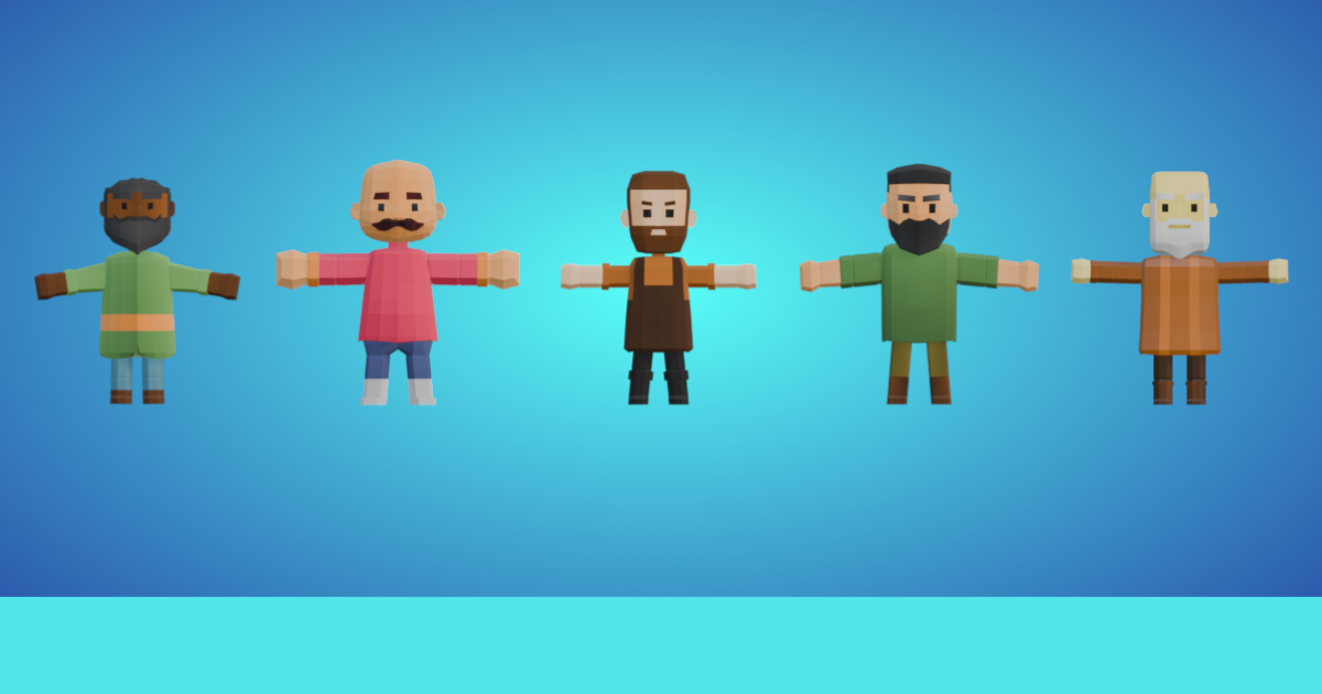 LOWPO: Villagers NPC – Low Poly Medieval Character Pack | 3D Characters ...