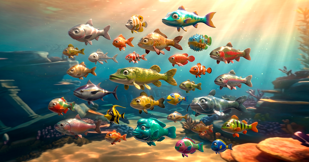 Cartoon fish - underwater pack