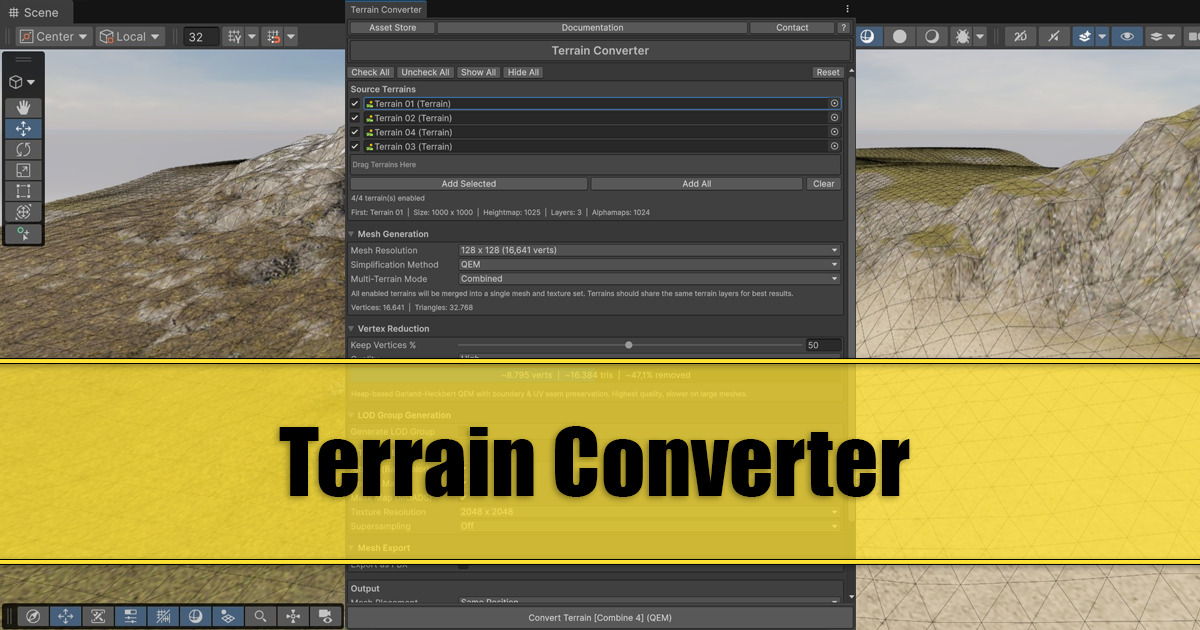 Microverse Unity Terrain Converter - Terrain to Mesh for Unity 6, MicroVerse, Gaia ...