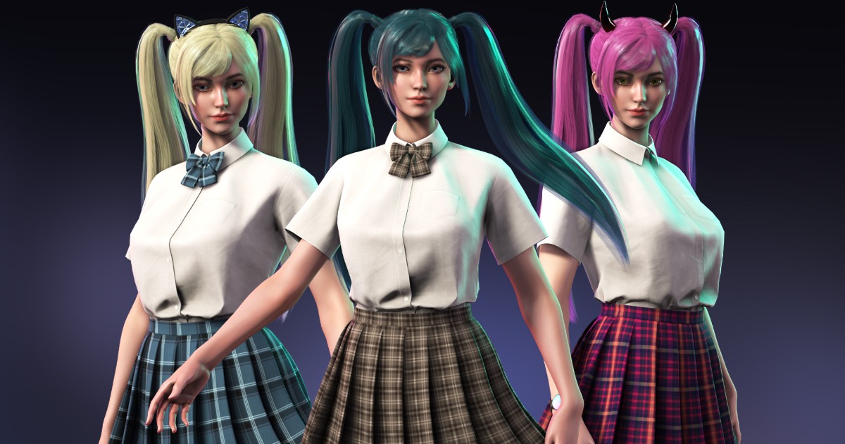 Girls Vector Unity Streetwear Girl 1 (10) - School Wear Girls Pack | Characters | Unity ...