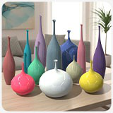 12 Porcelain Vessels Pack- Low Poly Flower Pots