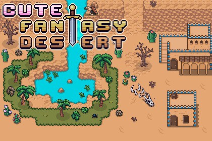 Cute Fantasy Desert - 16x16 top down asset pack