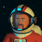 Astronaut modular low-poly stylized
