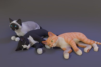 Low Poly Stylized Kittens