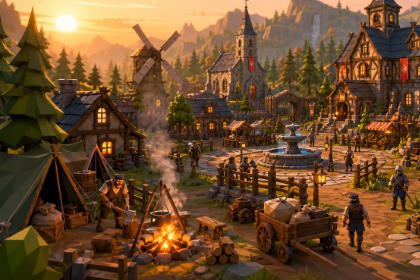 Low Poly Survival Village Pack