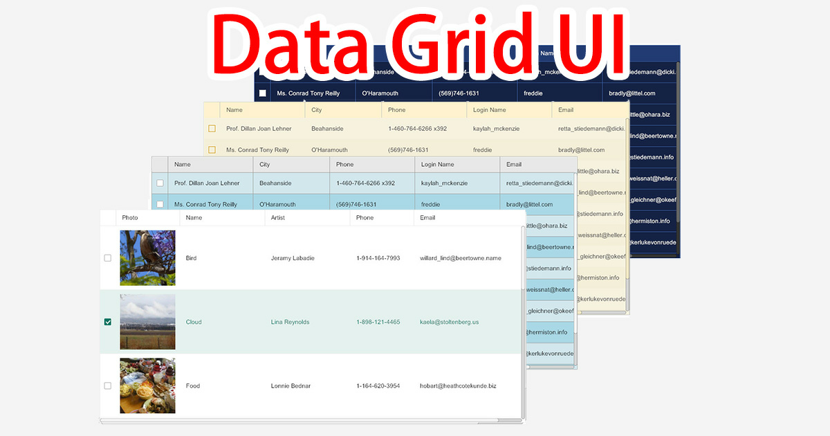 Data Grid UI By maything | 2D GUI | Unity Asset Store