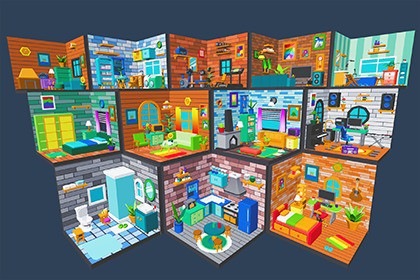 Cute Low Poly Furniture Pack - Colorful Interior Props