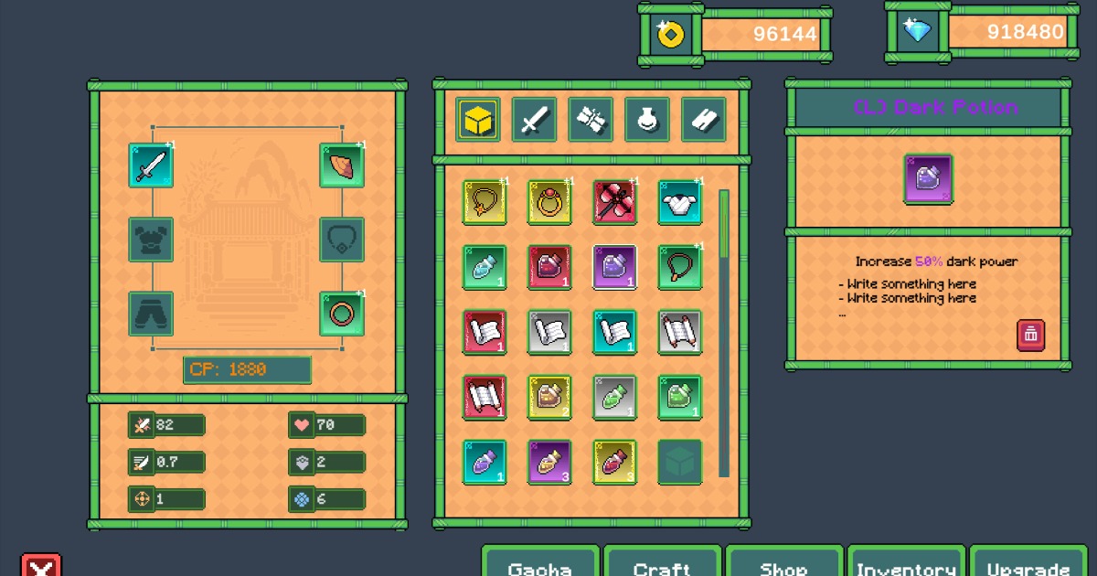 Game Systems - Inventory/Craft/Shop/... | GUI Tools | Unity Asset Store