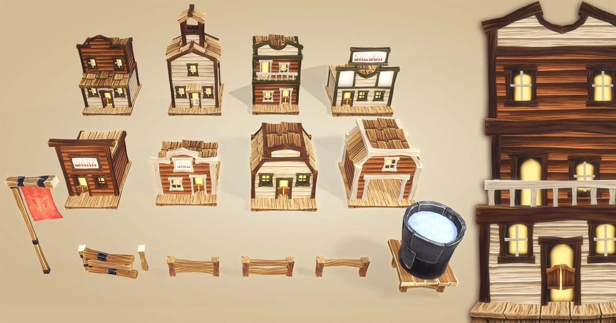 Wild West RTS Fantasy Buildings | 3D Fantasy | Unity Asset Store