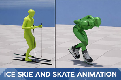 Ice Skie and Skate Animation