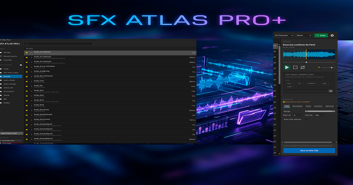 SFX Atlas Pro+ - Professional Audio Library & Editor | Audio | Unity ...