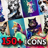 Paint Drip Icons - Animals 3 - Fantasy RPG