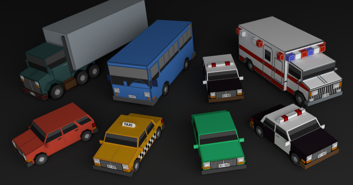 Simple Car Models | 3D | Unity Asset Store