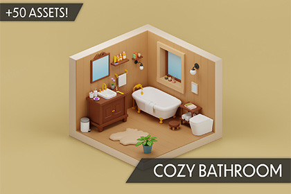 Cozy Bathroom Interior Props & Modular Parts 2
