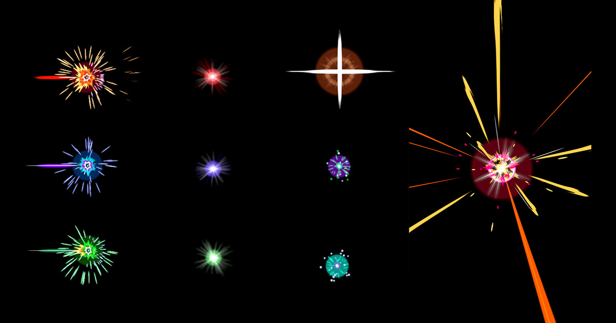 Pixelated Particles Unity 3D_Effects_VariousHit | VFX Particles | Unity Asset Store