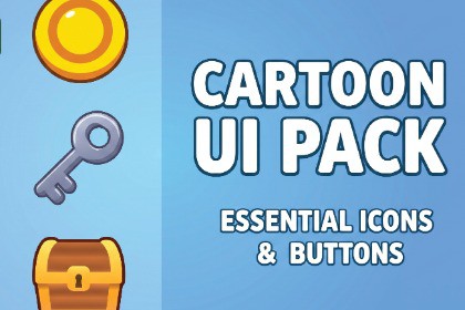 Hyper Cartoon UI Kit - Mobile Game GUI Pack
