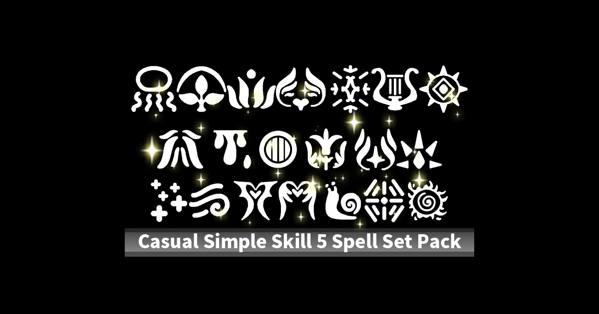 Casual Simple Skill 5 Spell Set Pack | 2D Icons | Unity Asset Store