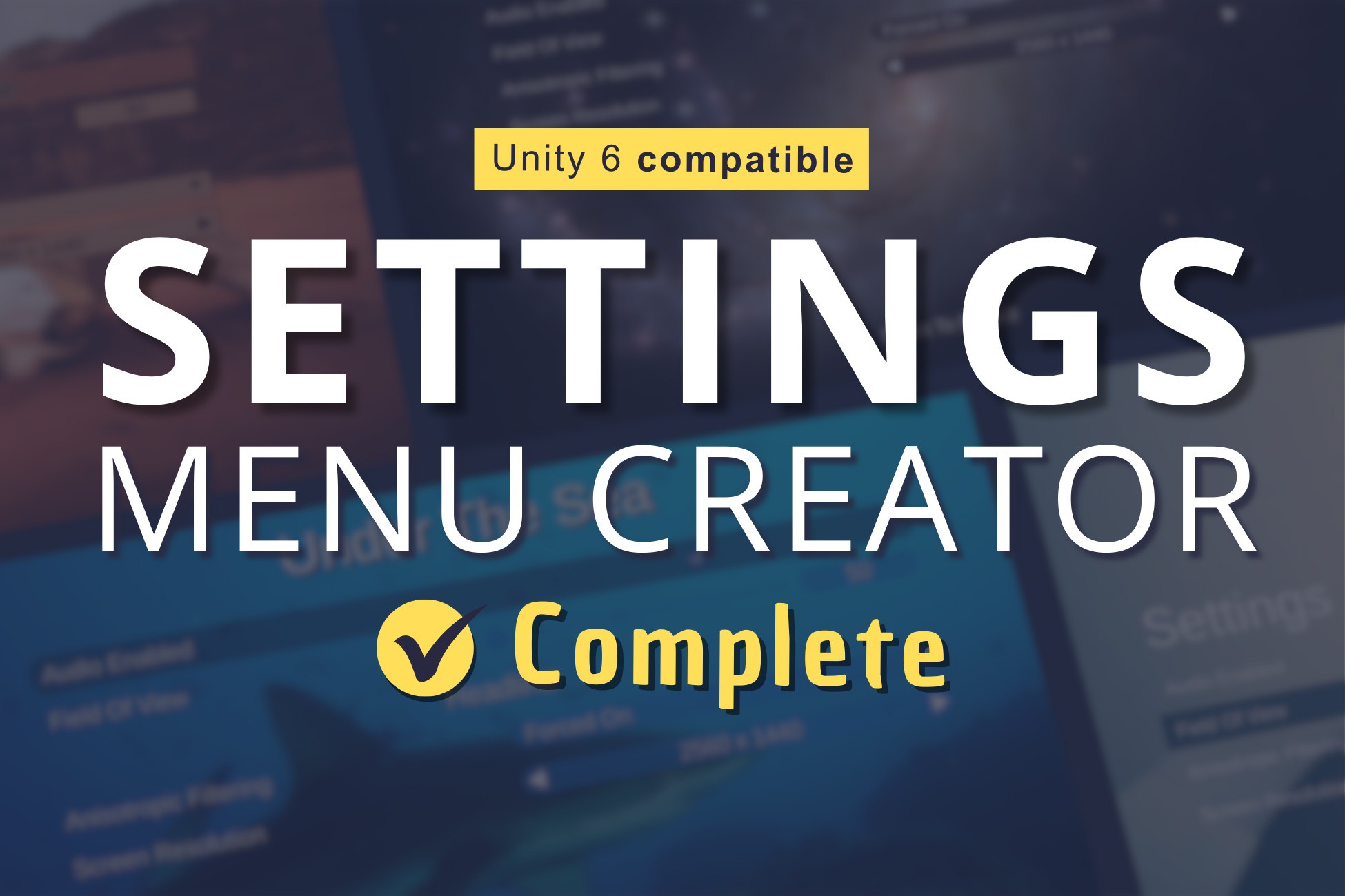 Settings & Options Menu Creator - Complete Bundle | GUI Tools | Unity ...