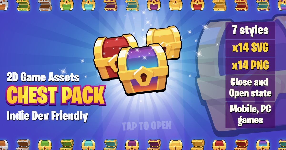 Stylized Chest Icons Pack – 14 Loot Chest Icons (Open & Closed) | PNG ...