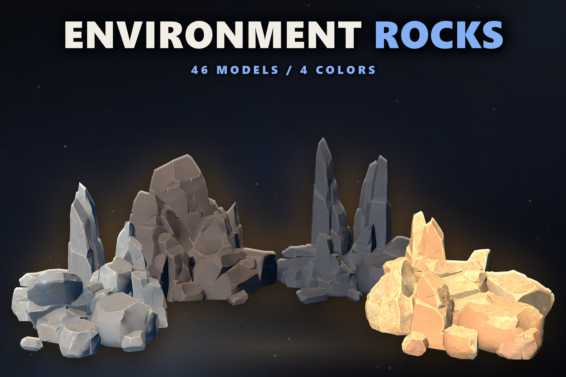 Stylized Environment Rocks - AAA quality