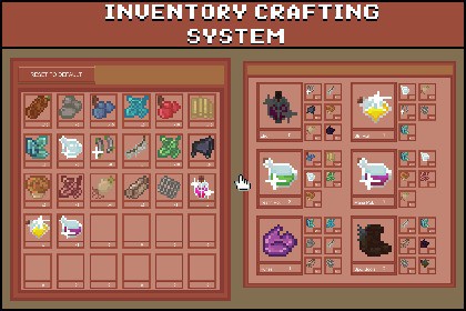 Inventory and Crafting System - 16x16 Pixel Items Asset Pack