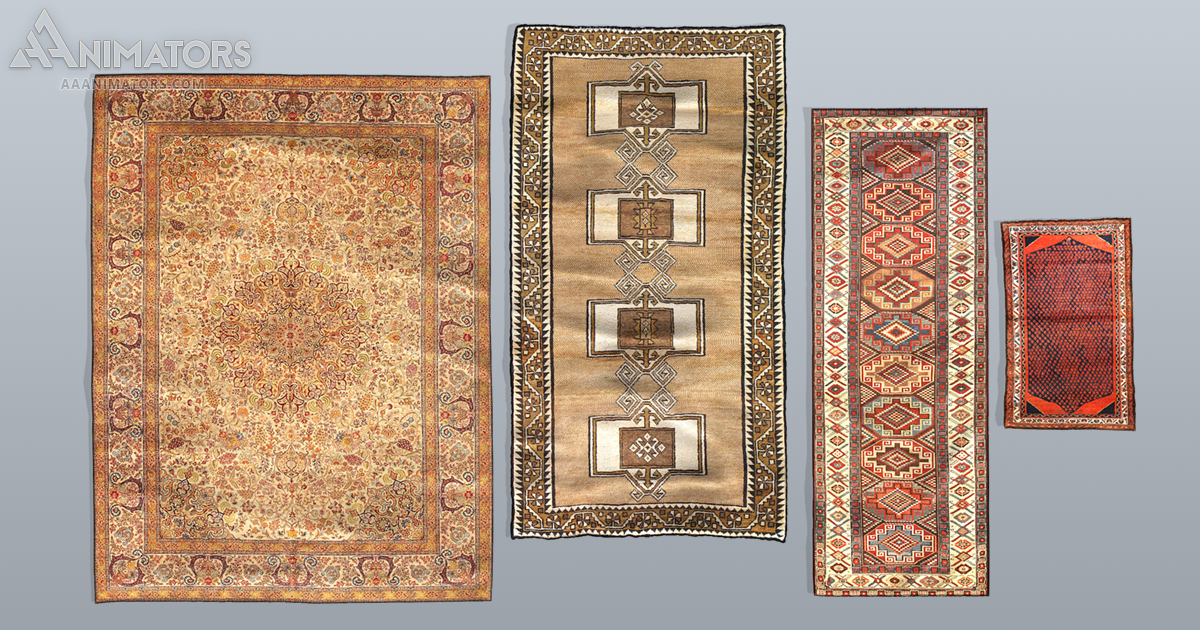 Cartoon Middle Eastern Rug Low Poly Middle Eastern Rugs | 3D Interior | Unity Asset Store