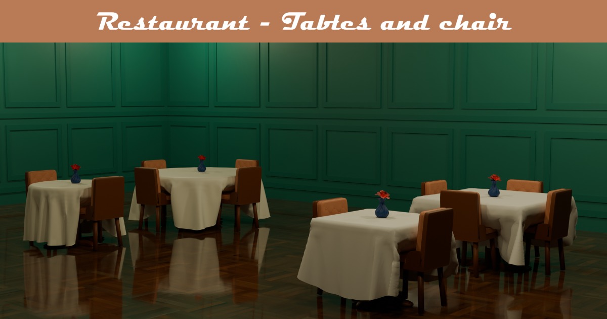 Restaurant - Tables and chair | 3D Interior | Unity Asset Store