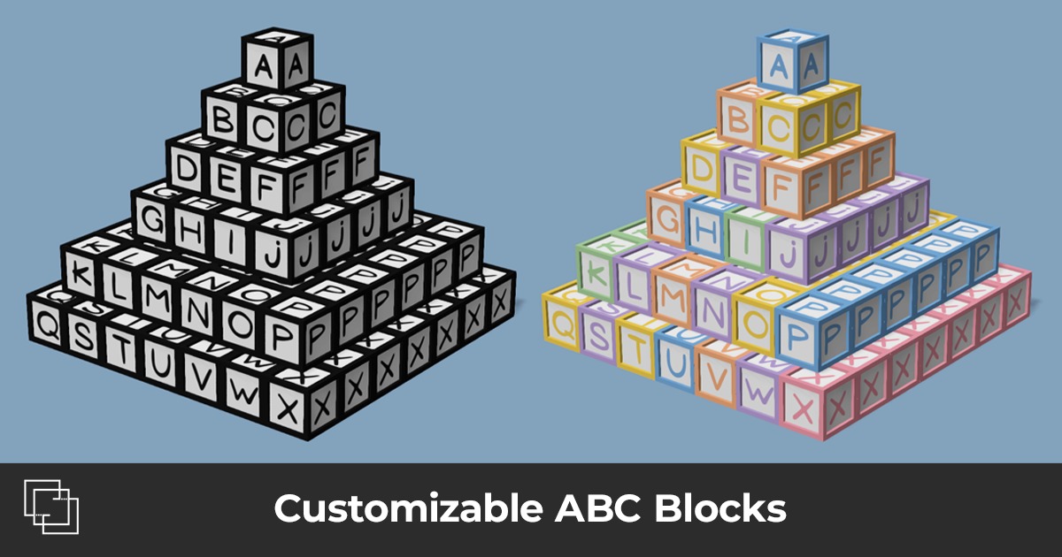 Customizable ABC Blocks | 3D Props | Unity Asset Store