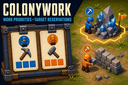 ColonyWork — Colony Job, Pawn Priority & Task Management Framework