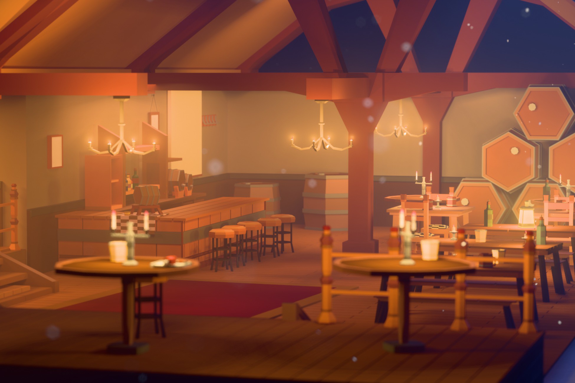 Bar / Interior - Functional Low Poly assets | 3D 인테리어 | Unity Asset Store