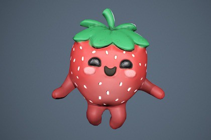 Strawberry Low poly