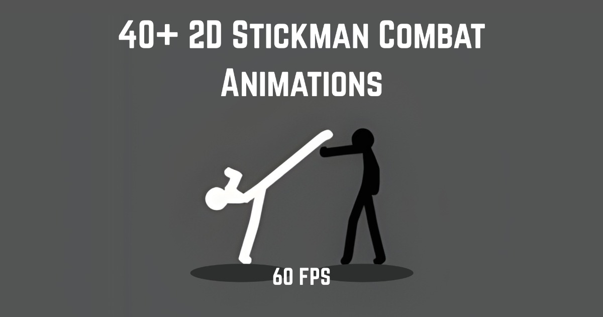 Stick Asset 2D Stickman Action Combat Platformer Animation Pack - 40+ Animations ...