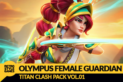 Stylized Female Character – Rigged Animated Hand Painted Warrior 17 Animations