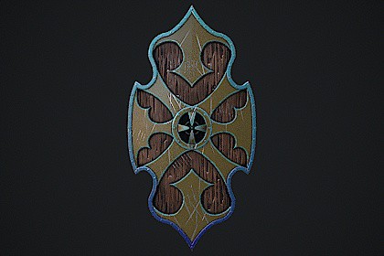 Fantasy Shield 4 stylized game ready 3d model