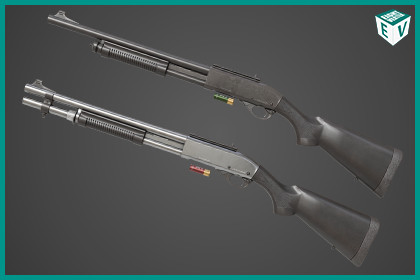 Long Shotgun 01 Black And Silver Single Mat URP HDRP Textures